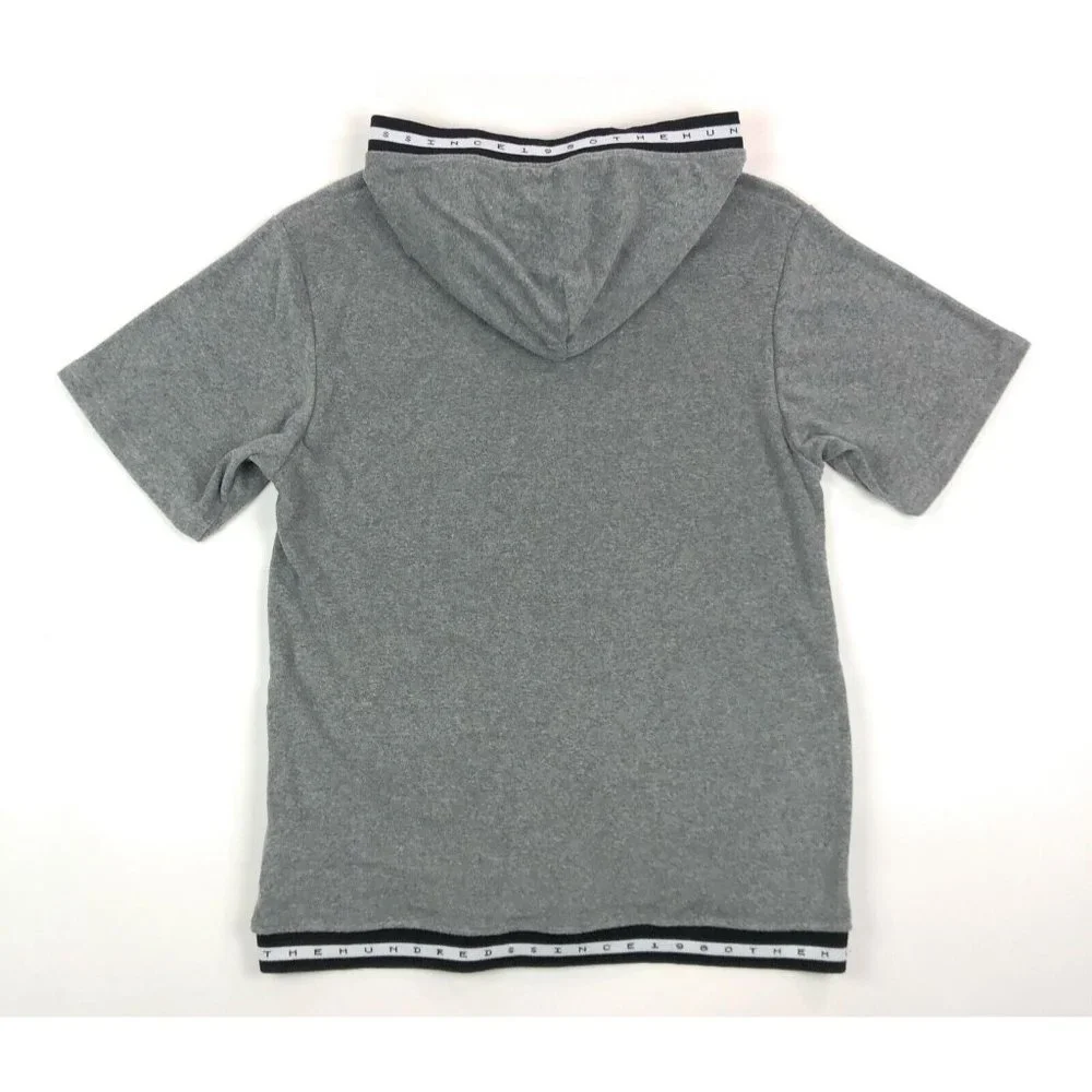 The Hundreds Marvin Mens Large Short Sleeve Hoodie Sweatshirt Gray Terry Cloth - Picture 10 of 12